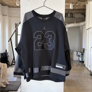 Jordan Hockey Jersey Black and Gray XL